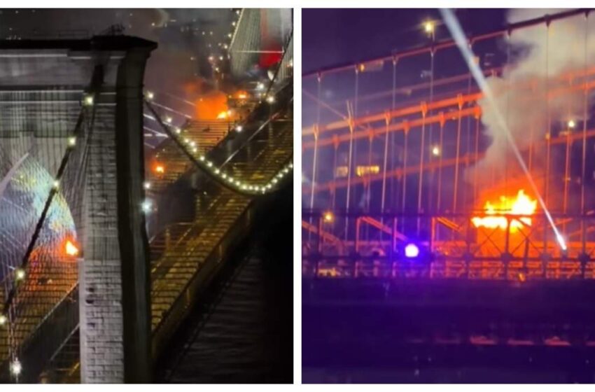  (FOTO/VIDEO) Brooklyn Bridge a luat foc, în timpul spectacolului de artificii, cu ocazia Zilei Independenței. Imagini șocante