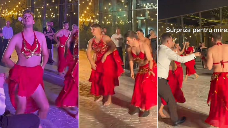  (VIDEO) O nuntă din Moldova a devenit virală. Prietenii mirelui au apărut în costume orientale și au rupt ringul de dans: Reacția tânărului, la care puțini s-au așteptat