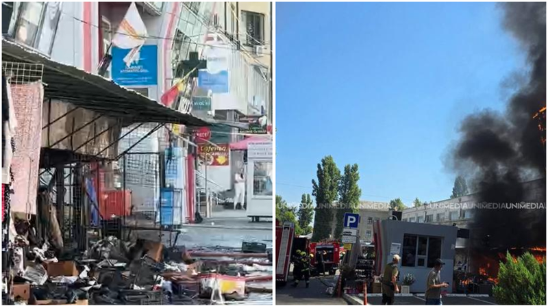  (VIDEO) Dezastrul de după incendiul din Piața Centrală: Mai multe bunuri, făcute scrum de flăcări