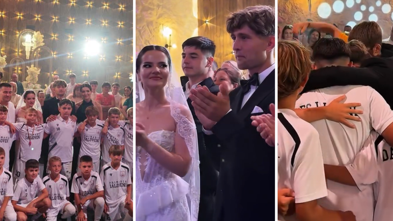 (VIDEO) „Sunteți gata?!” Momentul care a topit inimile la nunta unui antrenor de fotbal, în Moldova