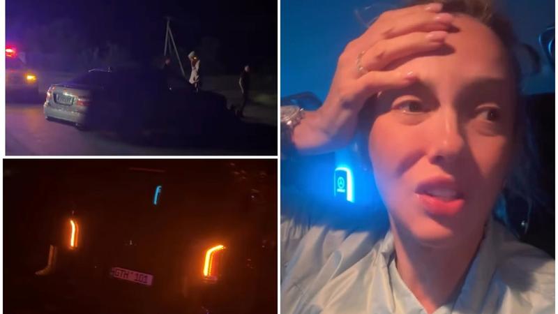  (VIDEO) „O, Боже!” Cântăreața ucraineană Olea Poliakova și fiica sa, implicate într-un accident în Moldova: Mercedesul care a lovit mașina artistei, fără numere după impact