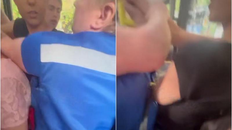  (VIDEO 18+) „Ia-ți mâinile, na*ui, de pe mine!” Îmbrânceli într-un autobuz din capitală: O fată a înjurat-o pe taxatoare, care voia să o dea jos că nu are bilet