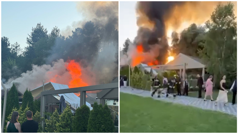  (FOTO/VIDEO) Un local de lângă Chișinău, cuprins de flăcări: 5 echipaje de pompieri, implicate. Un foișor a ars complet