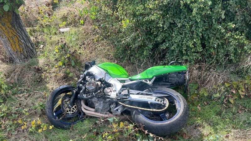  (FOTO) Accident fatal la Căușeni: Un motociclist a murit pe loc după ce a pierdut controlul ghidonului și s-a izbit de un copac