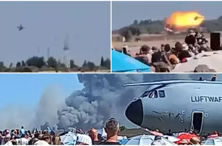  (VIDEO) Momentul în care un avion de vânătoare F-4 s-a prăbușit și a explodat în timpul unui spectacol în Grecia