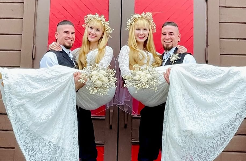  (FOTO) Povestea uluitoare a două surori gemene care s-au măritat cu doi frați gemeni identici. Au păstrat secretul timp de patru ani!