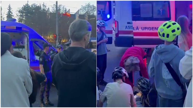  (VIDEO) Un copil de 10 ani, lovit de o mașină pe bd. Moscovei din capitală: Ar fi traversat strada pe bicicletă