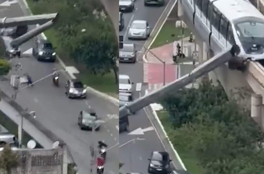  Haos total în São Paulo! Un tren s-a izbit în plin într-o macara uriașă prăbușită pe șine