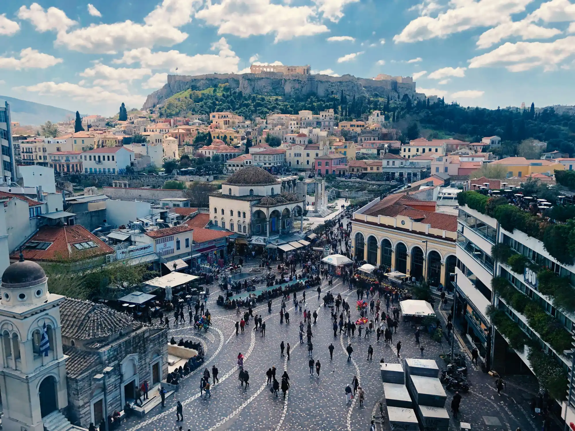 view of monastiraki square in athens