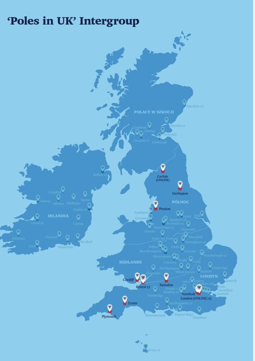 Poles in the UK map