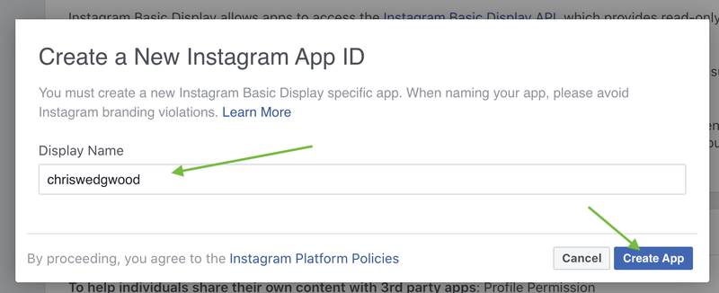 create app instagram