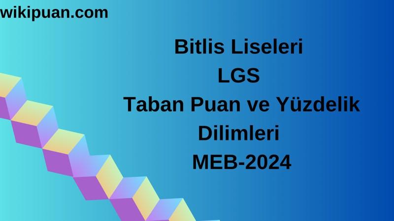 Bitlis Liseleri LGS Taban Puan ve Yüzdelik Dilimleri MEB-2024