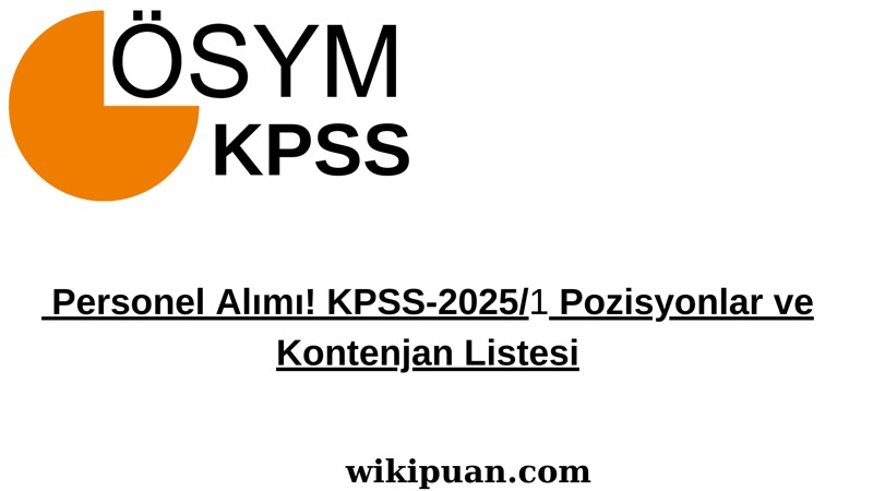 2025/1 KPSS Atama Tercihleri Başladı! Kadrolar ve Kontenjanlar Listesi