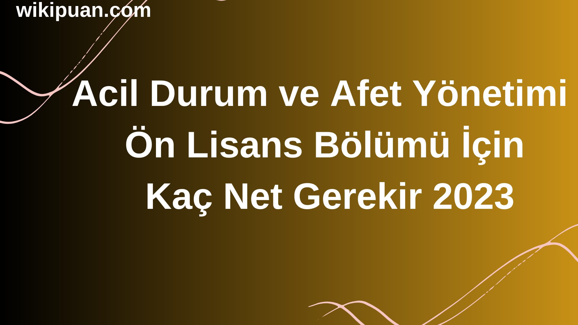 Acil Durum ve Afet Yönetimi Bölümü İçin Kaç Net Gerekir 2023