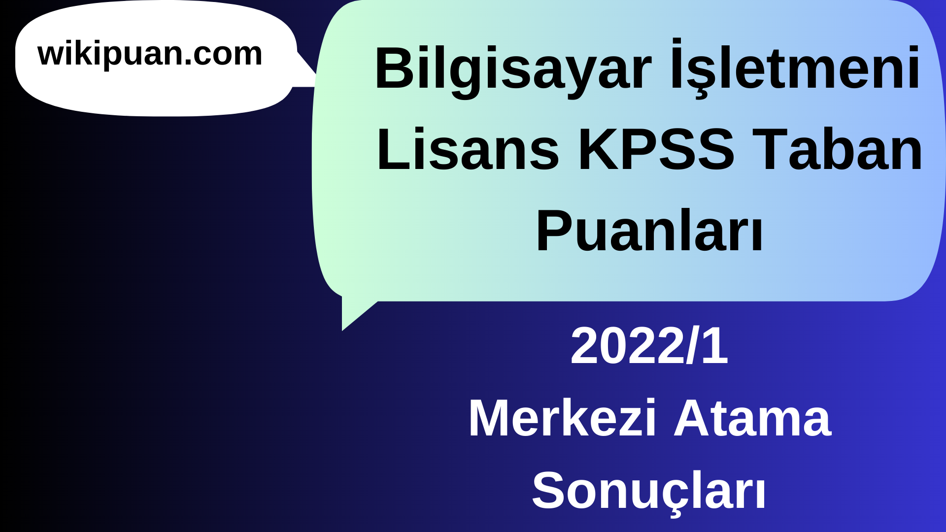 Bilgisayar İşletmeni Lisans KPSS Atama Taban Puanları 2022/1