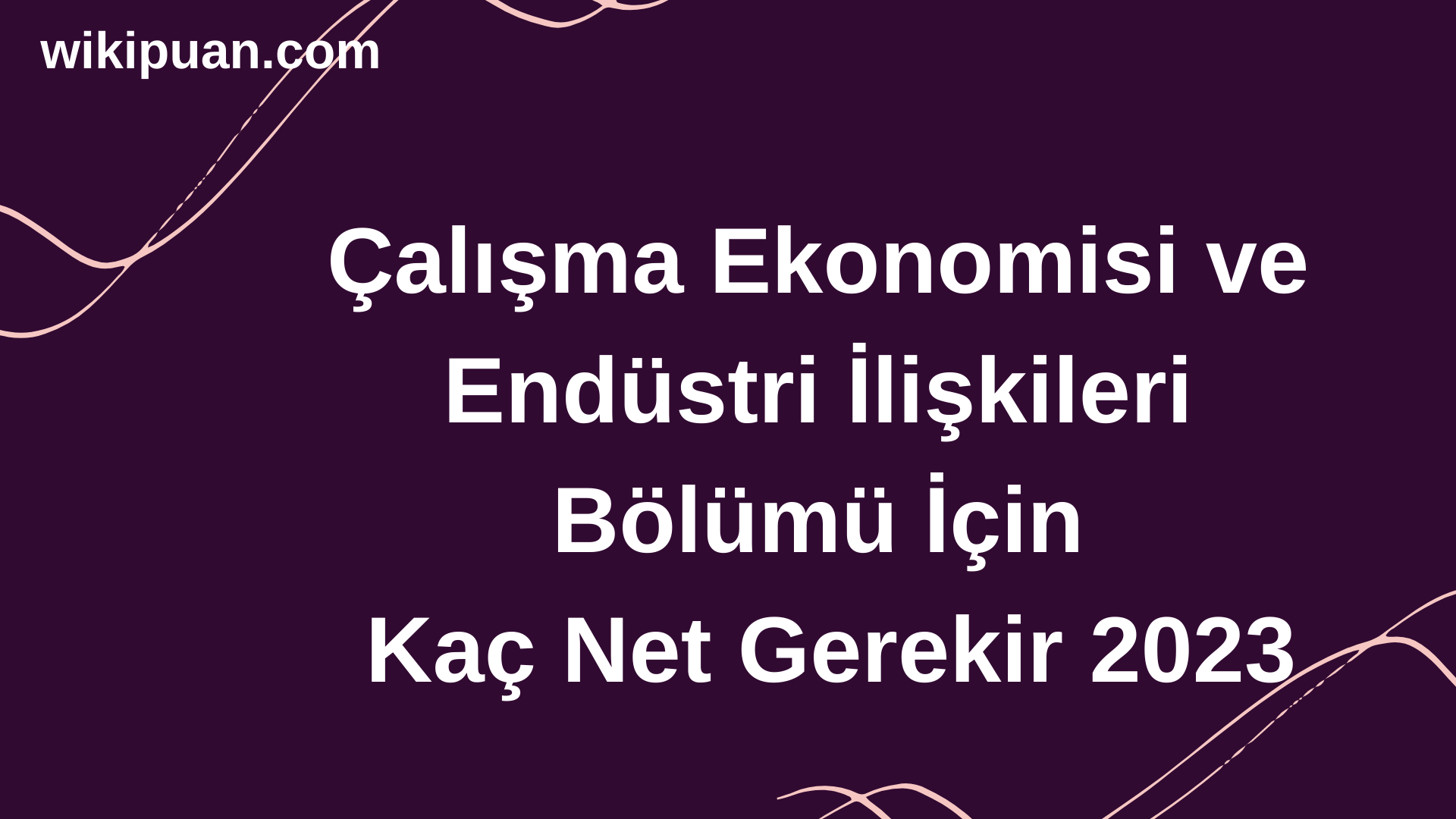 Çalışma Ekonomisi ve Endüstri İlişkileri Bölümü İçin Kaç Net Gerekir 2023