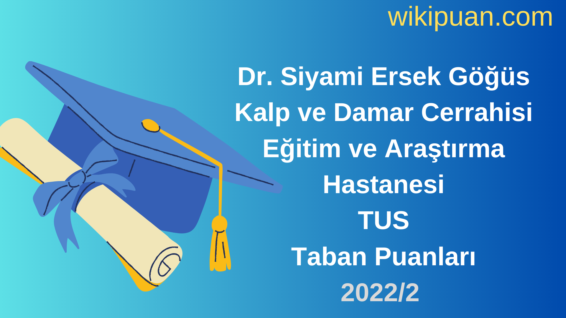 Dr. Siyami Ersek Göğüs Kalp ve Damar Cerrahisi Eğitim ve Araştırma Hastanesi TUS Taban Puanları 2022 2.Dönem Verileri