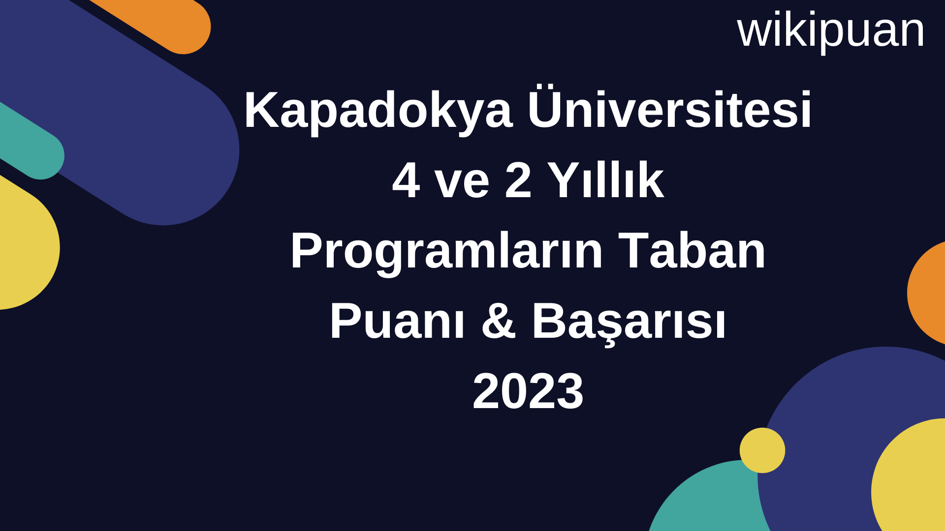Kapadokya Üniversitesi 4 ve 2 Yıllık Programların Taban Puanı & Taban Başarı Sırası 2023