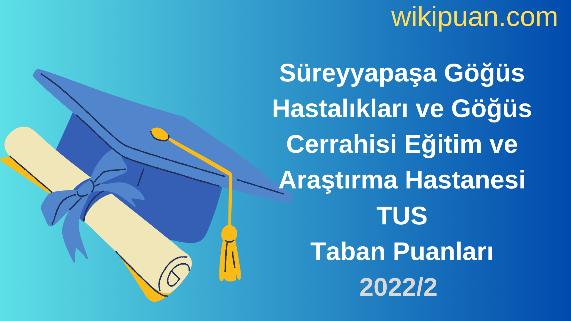 Süreyyapaşa Göğüs Hastalıkları ve Göğüs Cerrahisi Eğitim ve Araştırma Hastanesi TUS Taban Puanları 2022 2.Dönem Verileri
