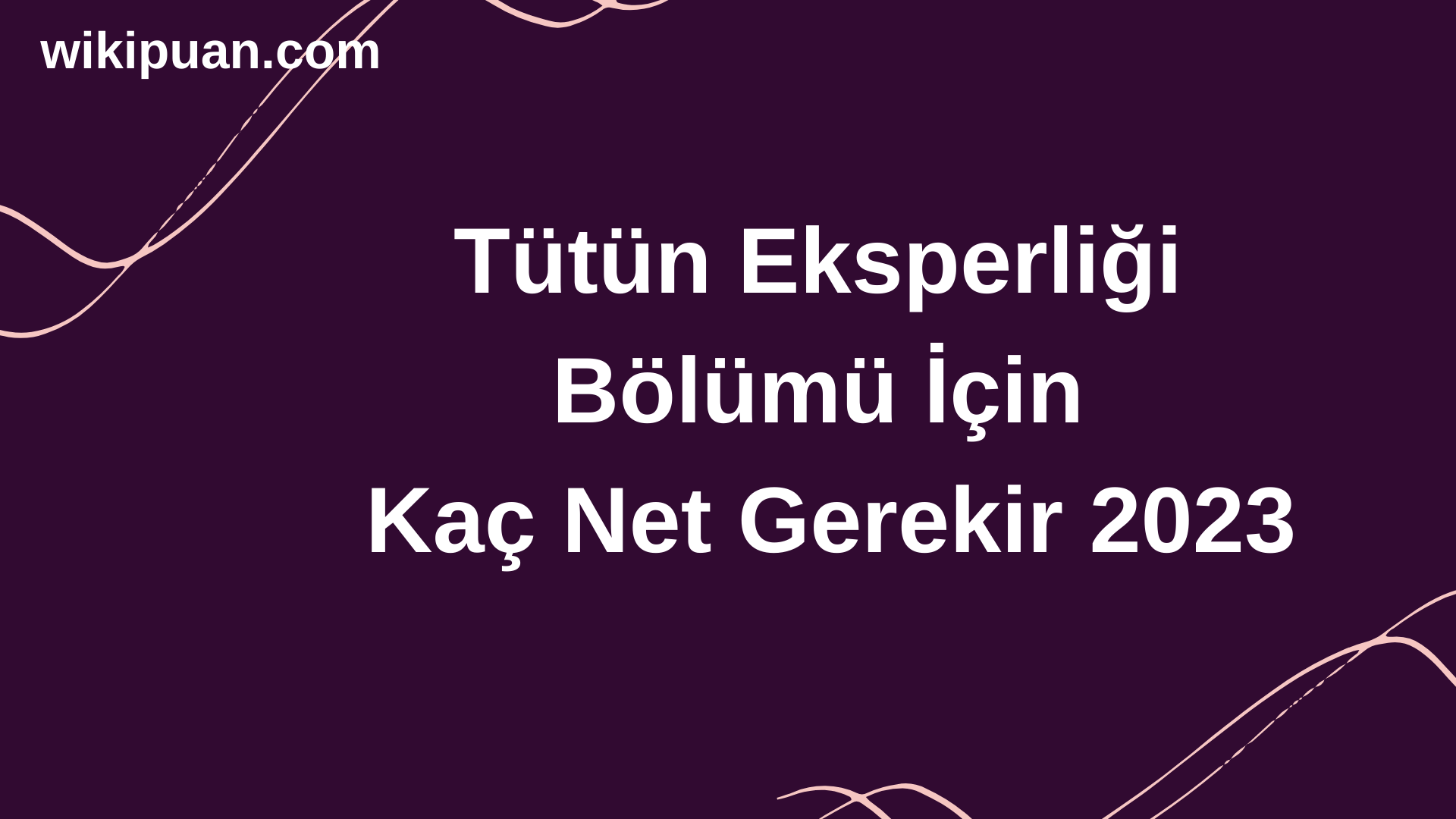 Tütün Eksperliği  Bölümü İçin Kaç Net Gerekir 2023