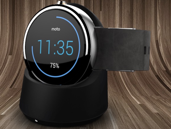 Moto 360 can be charged by a third-party wireless charges