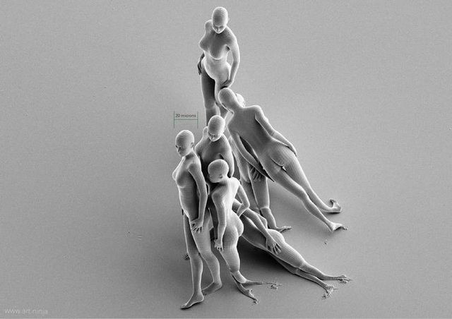 Artist creates microscopic nano sculpture on human skin