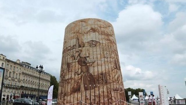 Giant barrel of wine corks entered the top of Guinness