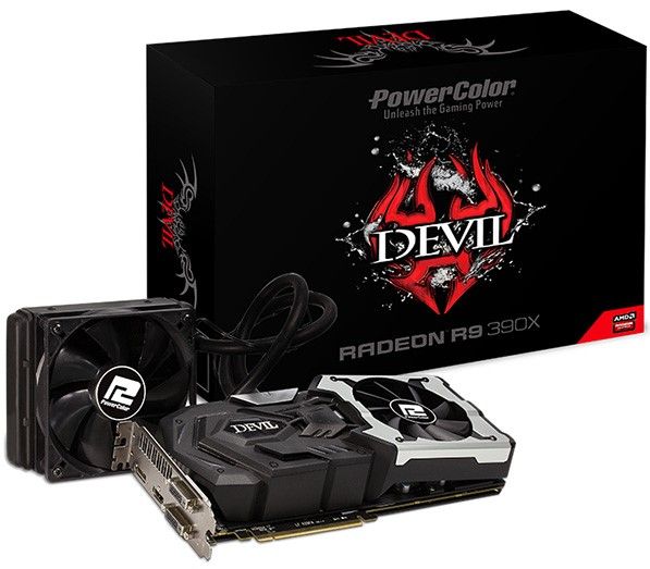 The announcement of video card PowerColor Devil Radeon R9 390X with a hybrid cooling system