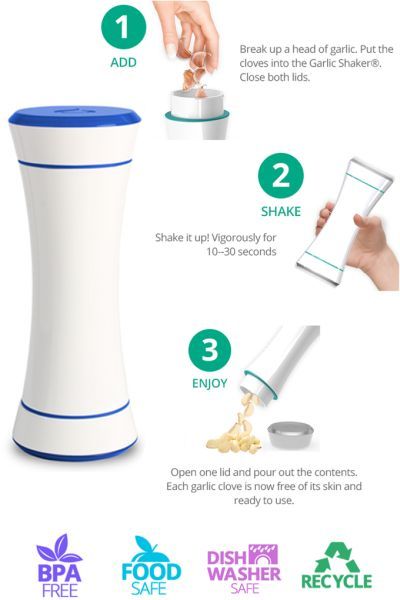 Garlic Shaker will quickly and easily clean the garlic