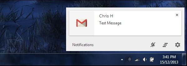Google Chrome will not use the center of the Windows 10 Notification