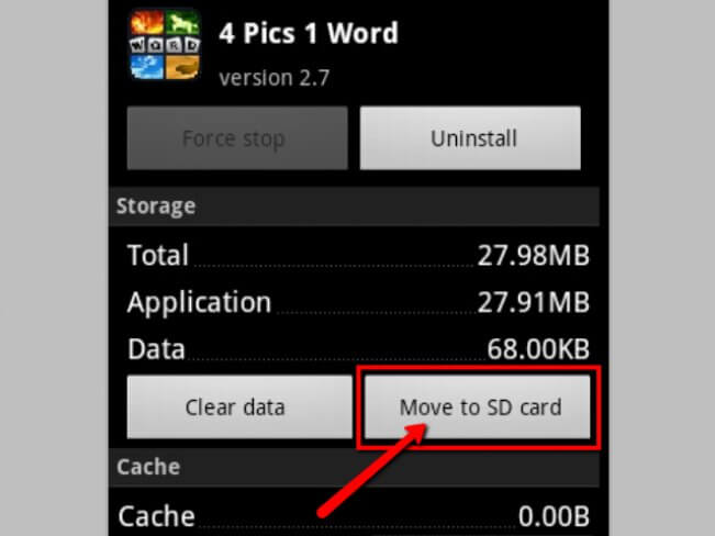 Moving Android applications from the device memory to the memory card