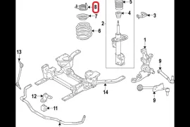 Autoparts, Suspension system and control mechanism, shock absorber support, FORD 