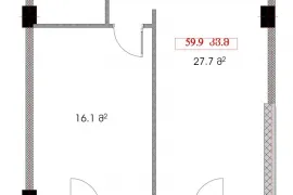 Продается квартира, 2 Kомнатная, Новостройка, Тбилиси, Кукия