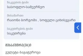 Land For Sale, Agricultural, Tsikhisjvari 