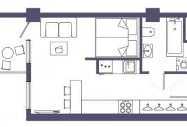Продается квартира, 1 Kомнатная, В процессе строительства, Батуми, Старый Батумский район