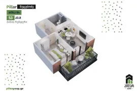 Apartment for sale, 2 Room, New building, Tbilisi, Nutsubidze plateau