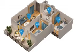 Продается квартира, 3 Kомнатная, В процессе строительства, Рустави, Новый Рустави