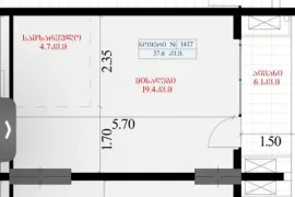 იყიდება ბინა, 1 ოთახიანი, ახალი აშენებული, ბათუმი