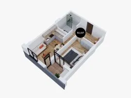 Apartment for sale, 2 Room, Under construction, Rustavi, New Rustavi