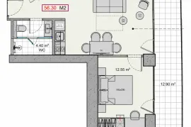 Apartment for sale, 2 Room, New building, Batumi, Rustaveli District