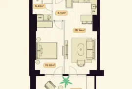 Продается квартира, 2 Kомнатная, В процессе строительства, Тбилиси, saburtalo