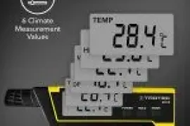 BC25 თერმოჰიგრომეტრი კლიმატის გაზომვები, მათ შორის „სითბოს ინდექსი“ და „აშკ
