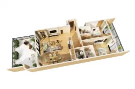 Продается квартира, 3 Kомнатная, Новостройка, Тбилиси, Озеро Лиси