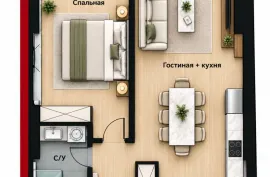იყიდება ბინა, 2 ოთახიანი, ახალი აშენებული, ბათუმი, ბაგრატიონის უბანი