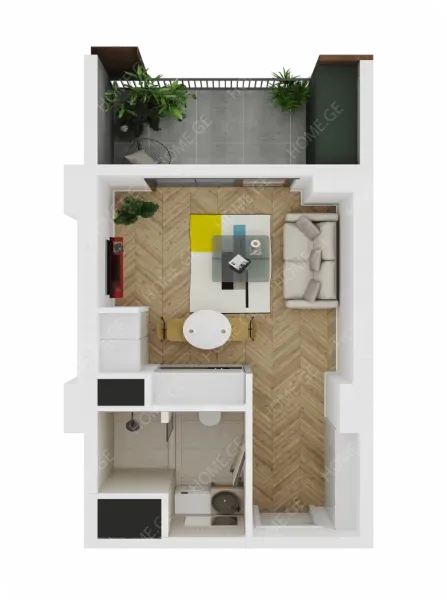 Apartment for sale, 1 Room, Under construction, Tbilisi, saburtalo