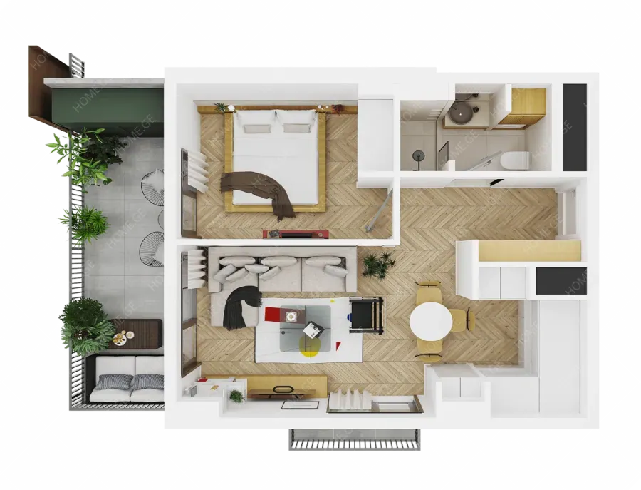 Apartment for sale, 2 Room, Under construction, Tbilisi, saburtalo