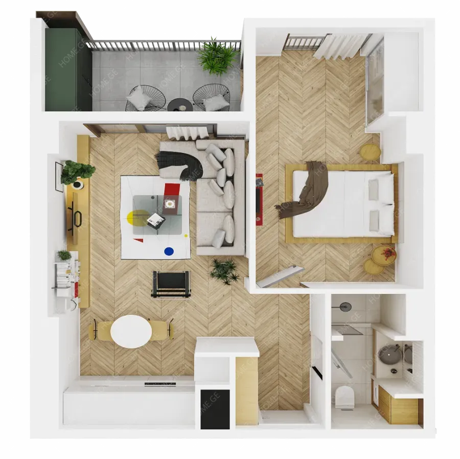 Apartment for sale, 2 Room, Under construction, Tbilisi, saburtalo