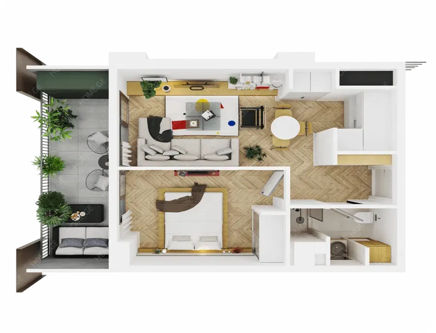 Apartment for sale, 2 Room, Under construction, Tbilisi, saburtalo