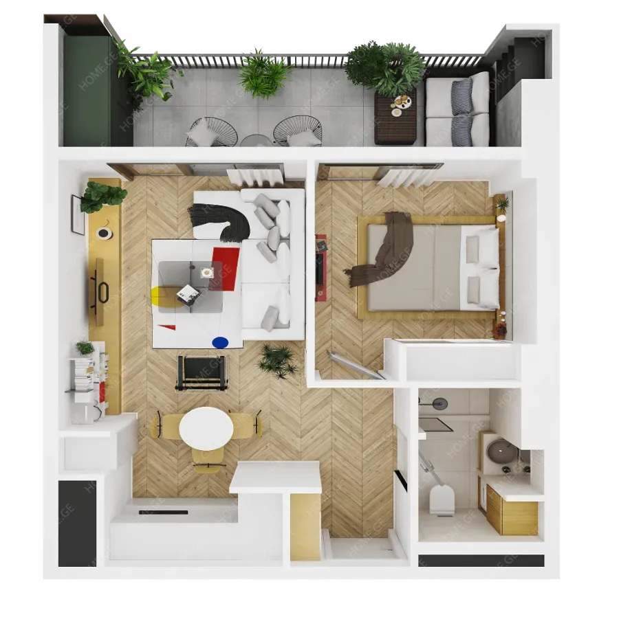 Apartment for sale, 2 Room, Under construction, Tbilisi, saburtalo