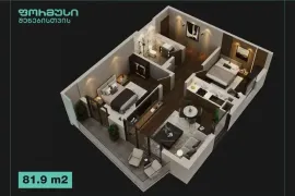 Apartment for sale, 1 Room, Under construction, Tbilisi, saburtalo